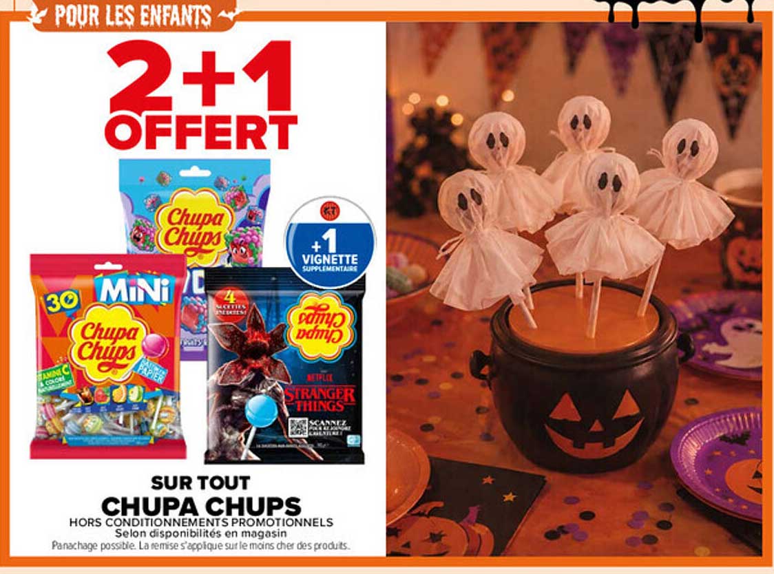 POUR LES ENFANTS 2+1 OFFERT SUR TOUT CHUPA CHUPS
