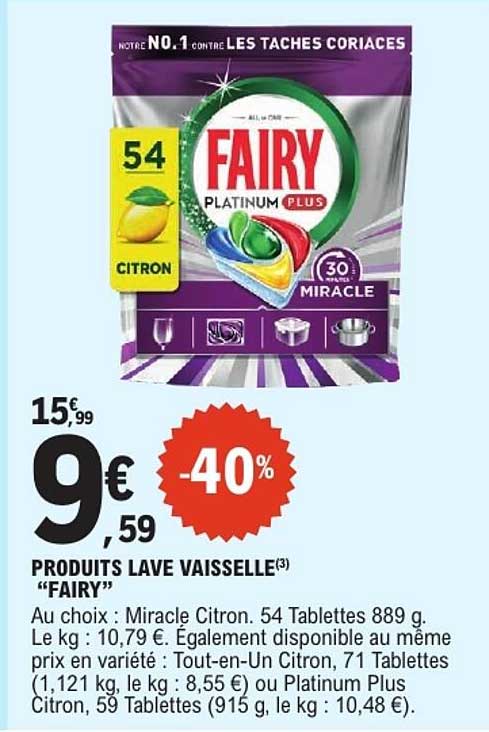 PRODUITS LAVE VAISSELLE “FAIRY”