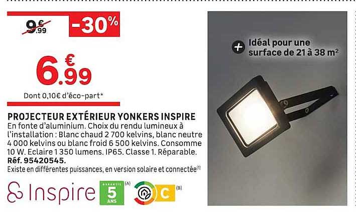 PROJECTEUR EXTÉRIEUR YONKERS INSPIRE
