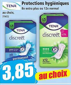 Protections hygiéniques 8x extra plus ou 12x normal