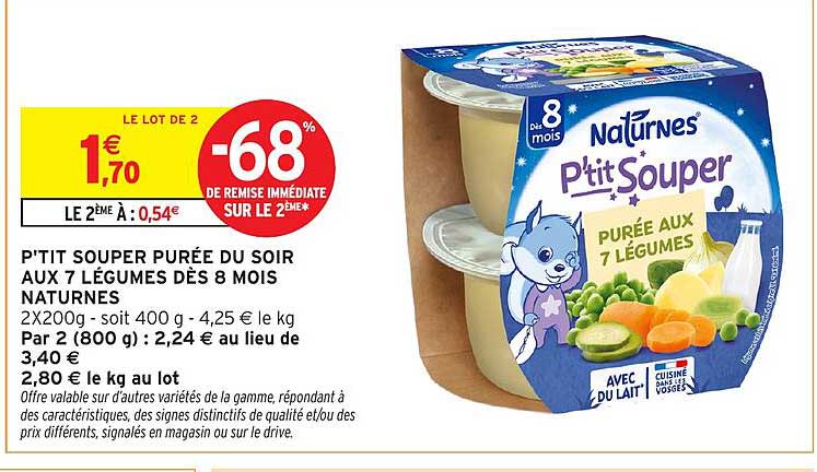 P'TIT SOUPER PURÉE DU SOIR AUX 7 LÉGUMES DÈS 8 MOIS NATURNES