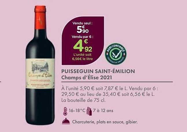 PUISSEGUIN SAINT-ÉMILION Champs d’Élise 2021