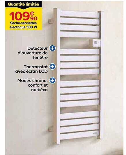 Quantité limitée 109€90 Sèche-serviettes électrique 500 W