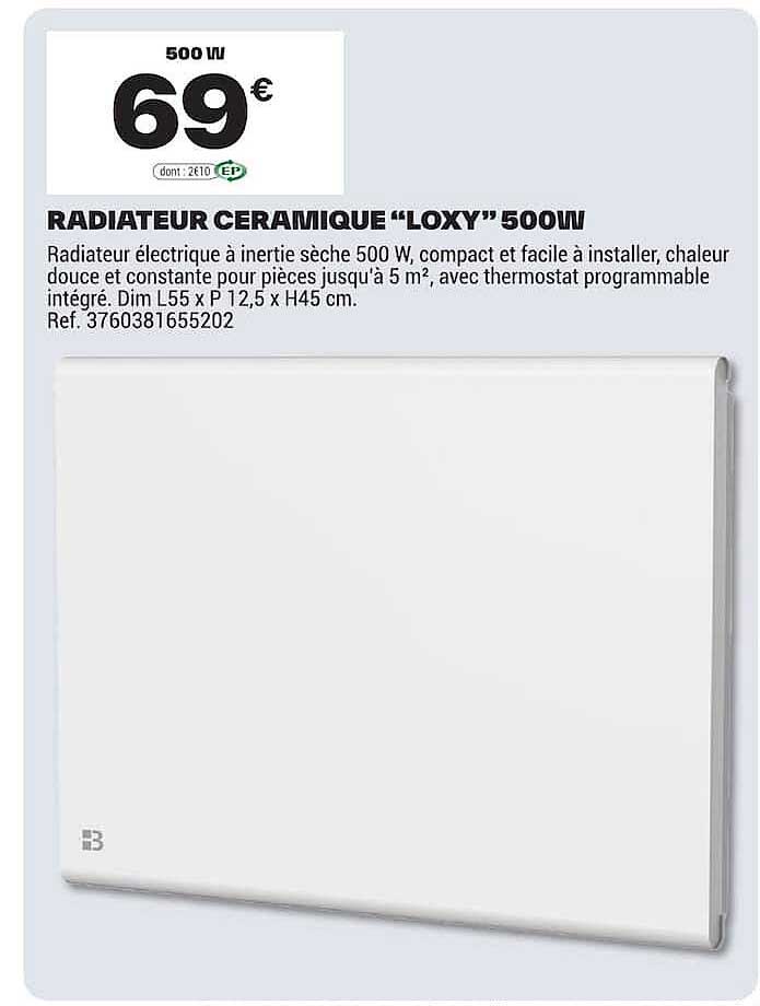 RADIATEUR CERAMIQUE “LOXY” 500W