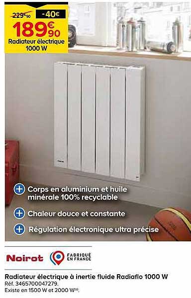 Radiateur électrique à inertie fluide Radiaflo 1000 W