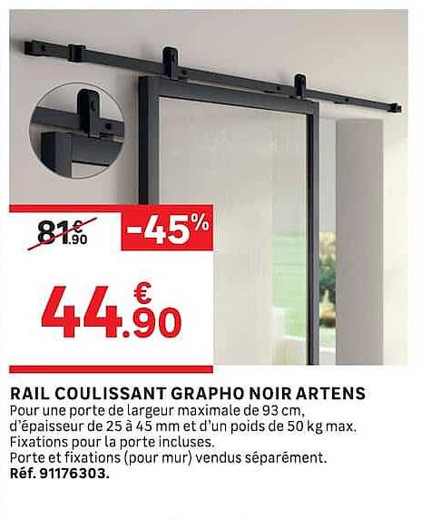 RAIL COULISSANT GRAPHO NOIR ARTENS
