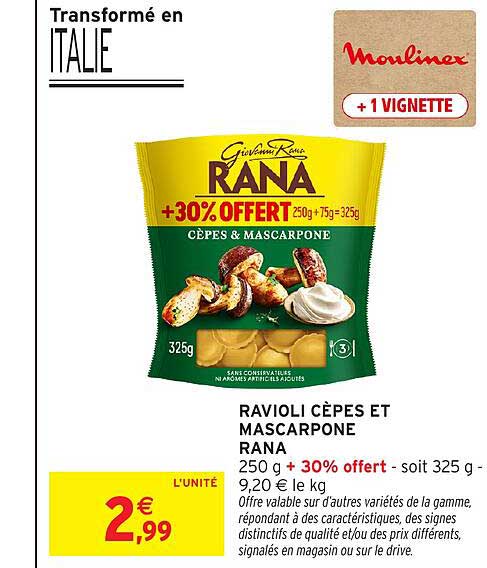 RAVIOLI CÈPES ET MASCARPONE RANA
