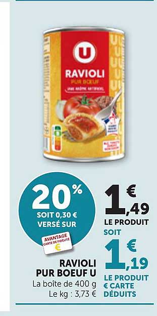 RAVIOLI PUR BOEUF U