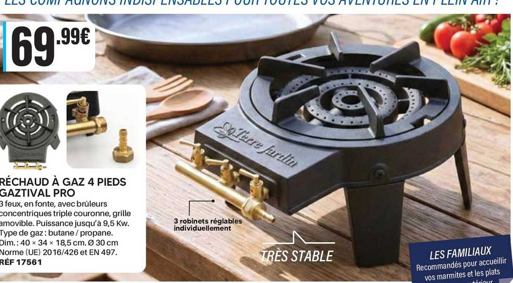 RÉCHAUD À GAZ 4 PIEDS GAZTIVAL PRO