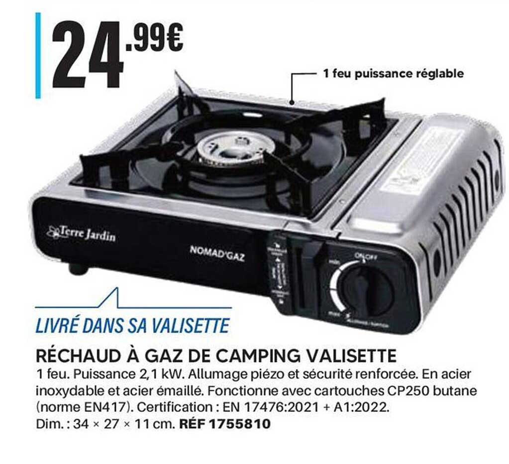 RÉCHAUD À GAZ DE CAMPING VALISETTE