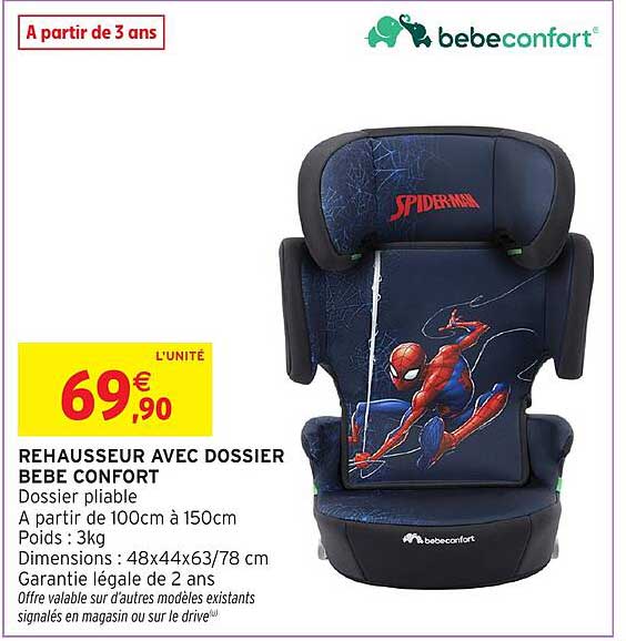 REHAUSSEUR AVEC DOSSIER BEBE CONFORT