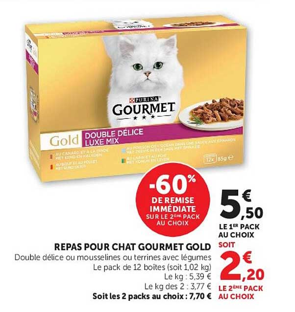 REPAS POUR CHAT GOURMET GOLD