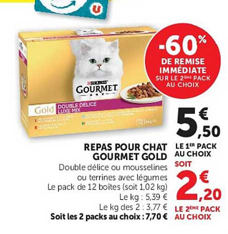 REPAS POUR CHAT GOURMET GOLD