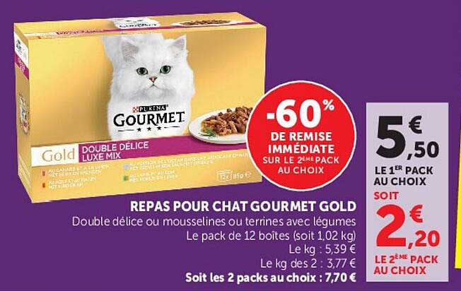 REPAS POUR CHAT GOURMET GOLD