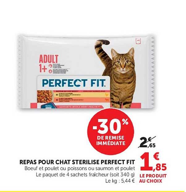REPAS POUR CHAT STERILISE PERFECT FIT