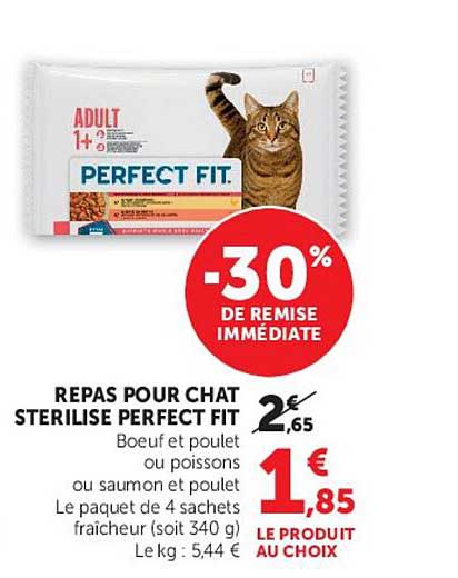 REPAS POUR CHAT STERILISE PERFECT FIT