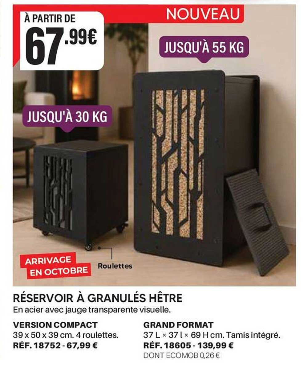 RÉSERVOIR À GRANULÉS HÊTRE