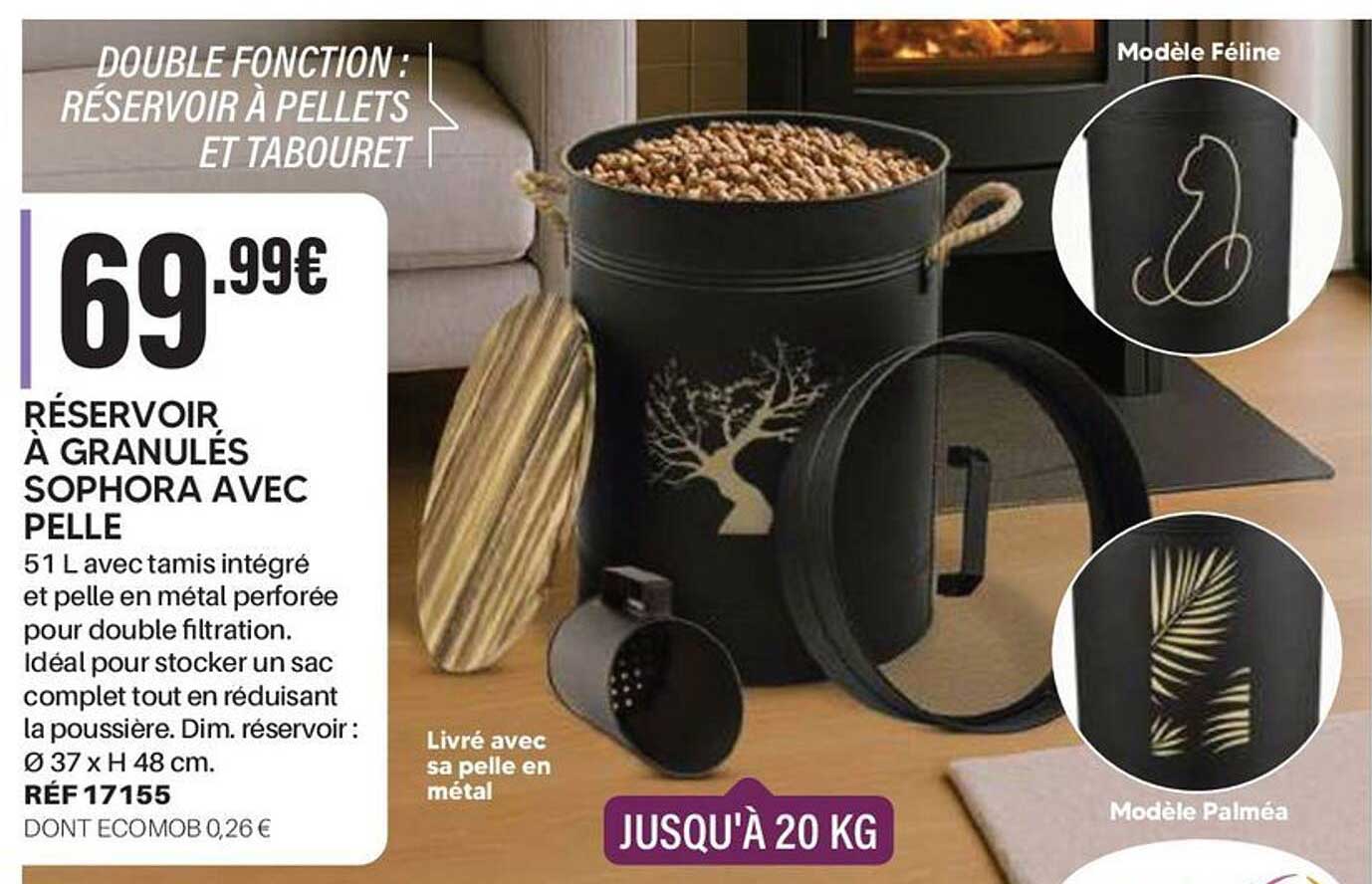 RÉSERVOIR À GRANULÉS SOPHORA AVEC PELLE