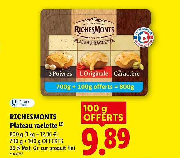 RICHESMONTS Plateau raclette