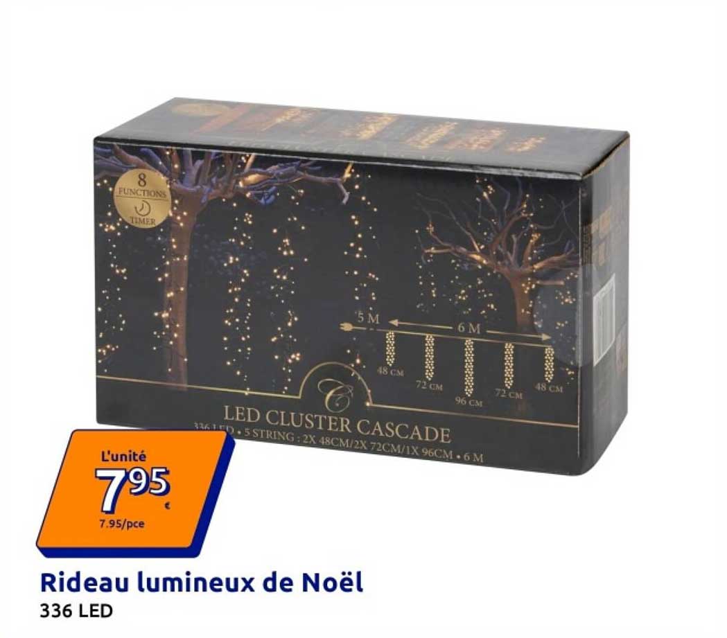 Rideau lumineux de Noël 336 LED