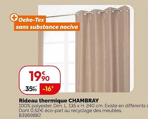 Rideau thermique CHAMBRAY