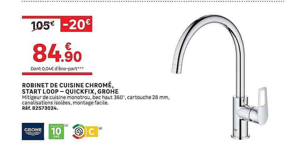 ROBINET DE CUISINE CHROMÉ, START LOOP – QUICKFIX, GROHE