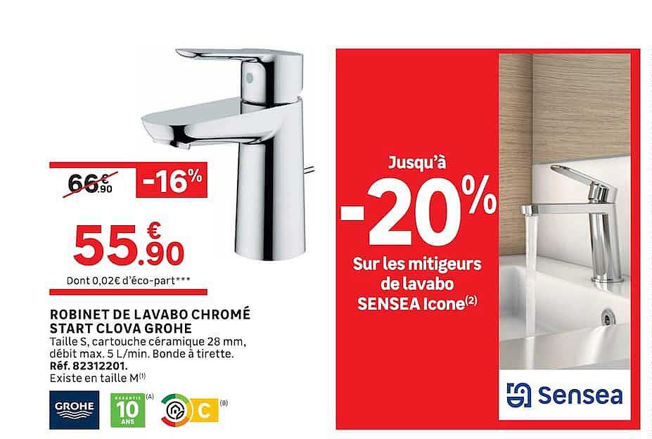 ROBINET DE LAVABO CHROMÉ START CLOVA GROHE