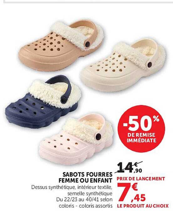 SABOTS FOURRES FEMME OU ENFANT