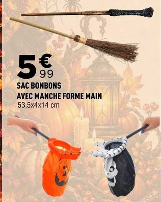 SAC BONBONS AVEC MANCHE FORME MAIN