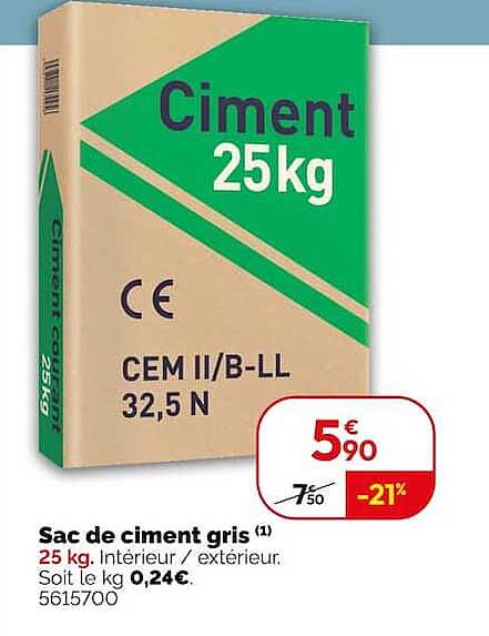 Sac de ciment gris