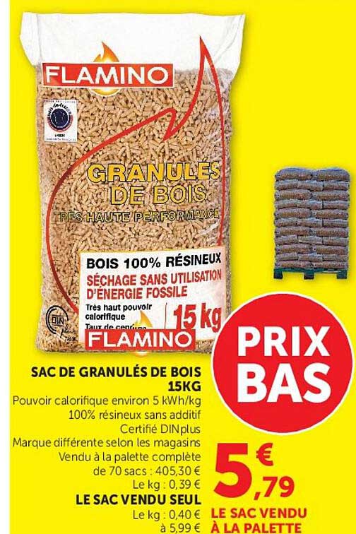 SAC DE GRANULÉS DE BOIS 15KG