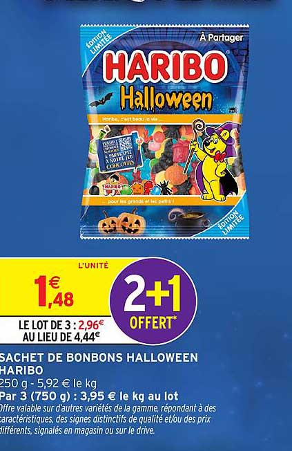 SACHET DE BONSBONS HALLOWEEN HARIBO
