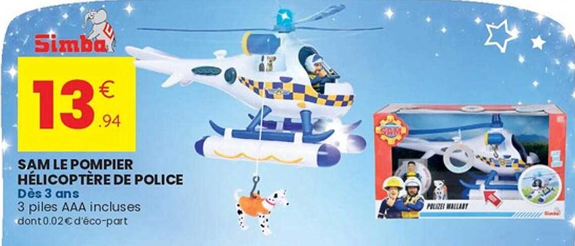 SAM LE POMPIER HÉLICOPTÈRE DE POLICE