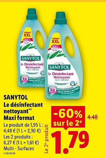 SANYTOL Le désinfectant nettoyant** Maxi format