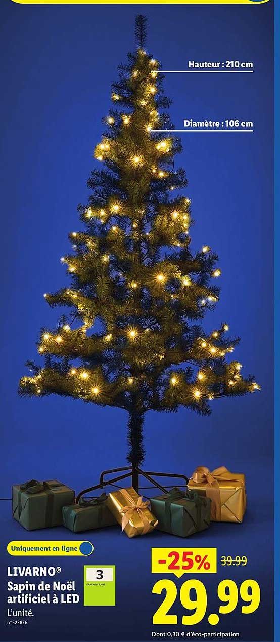 Sapin de Noël artificiel à LED