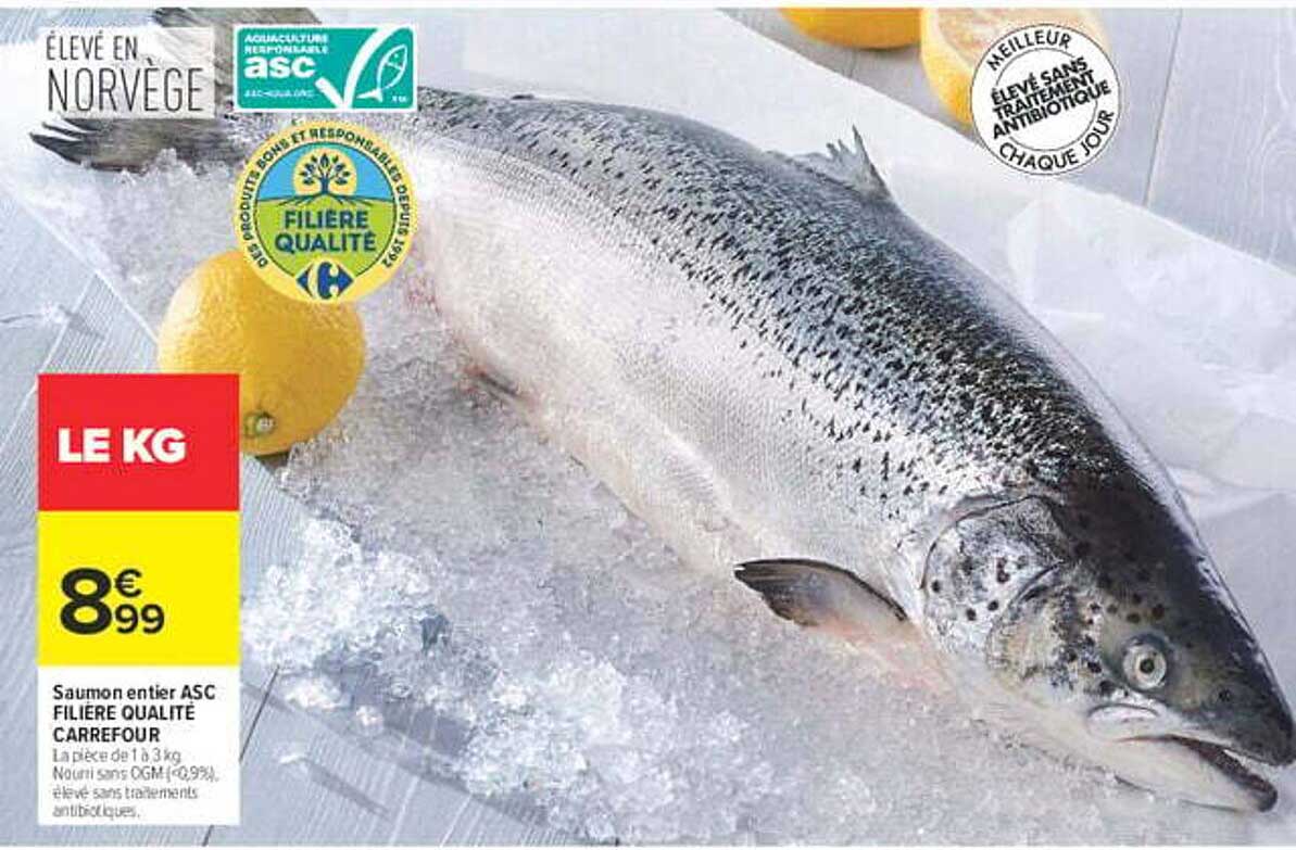Saumon entier ASC FILIERE QUALITE CARREFOUR