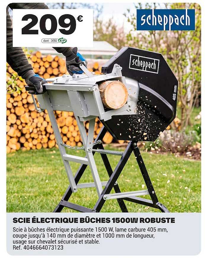 SCIE ÉLECTRIQUE BÛCHES 1500W ROBUSTE