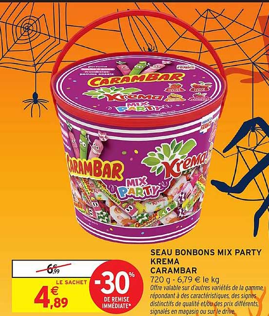 SEAU BONBONS MIX PARTY KREMA CARAMBAR