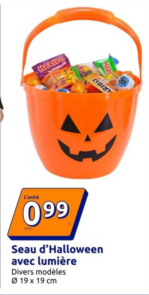 Seau d’Halloween avec lumière