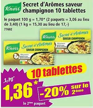 Secret d’Arômes saveur champignon 10 tablettes