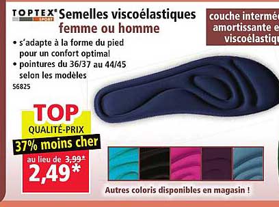 Semelles viscoélastiques femme ou homme