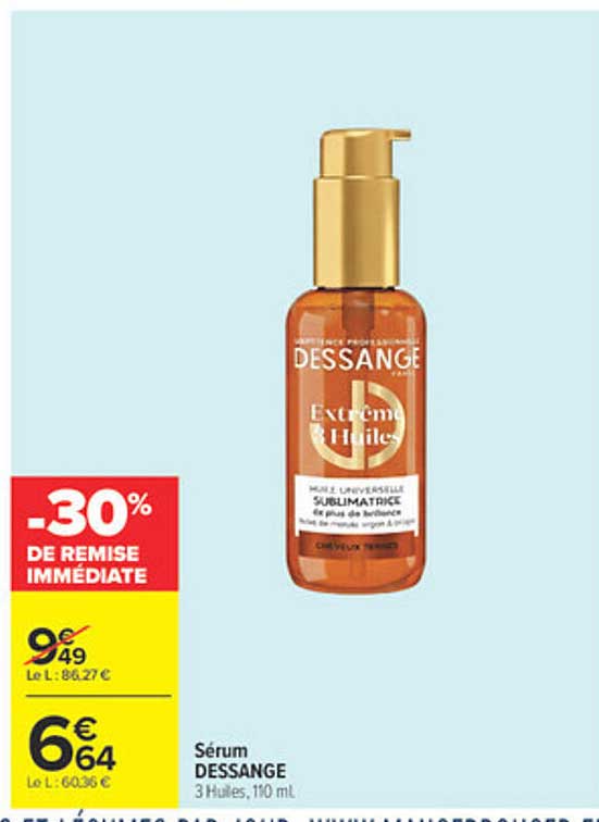 Sérum DESSANGE 3 huiles, 110 ml