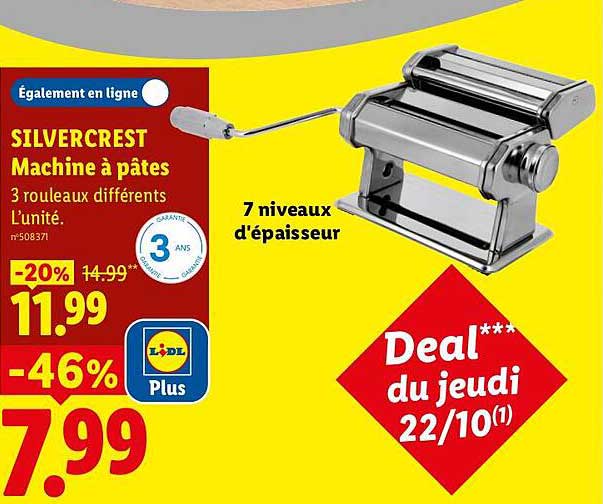 SILVERCREST Machine à pâtes 3 rouleaux différents