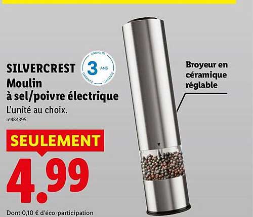 SILVERCREST Moulin à sel/poivre électrique