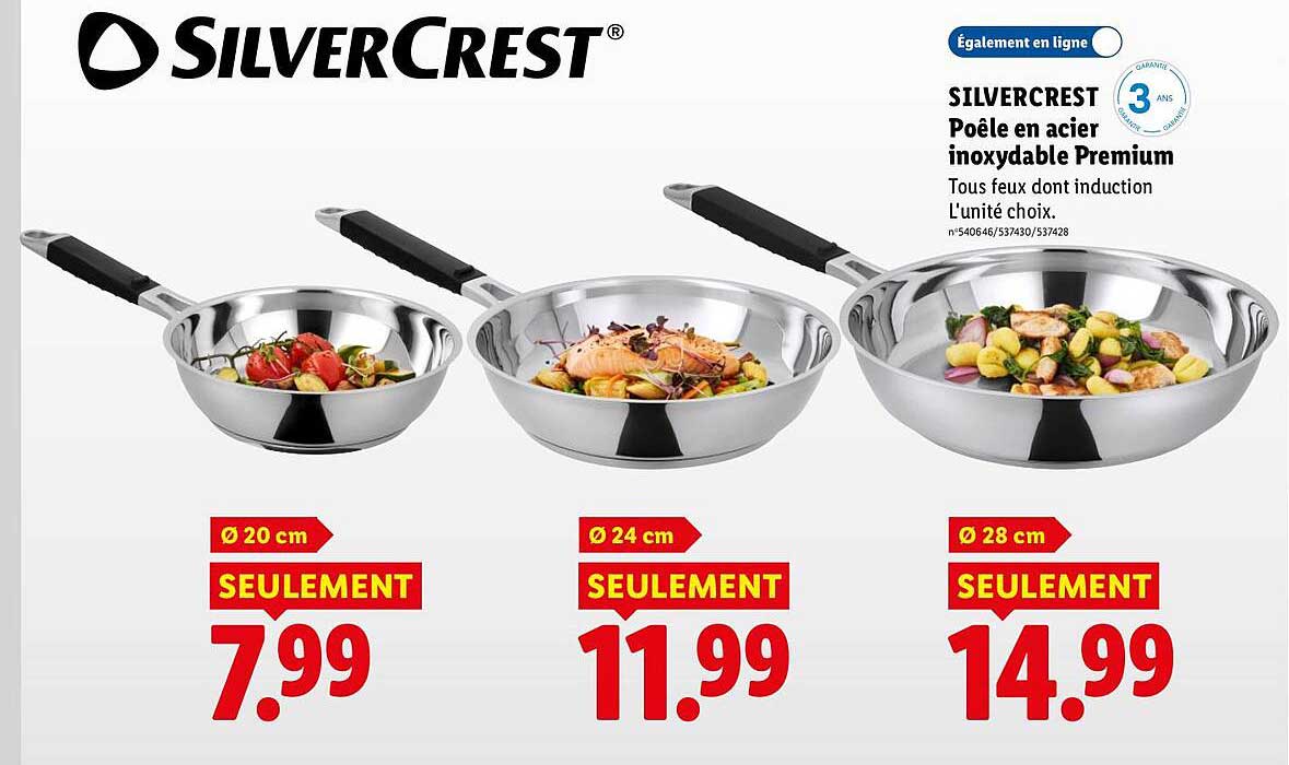SILVERCREST Poêle en acier inoxydable Premium