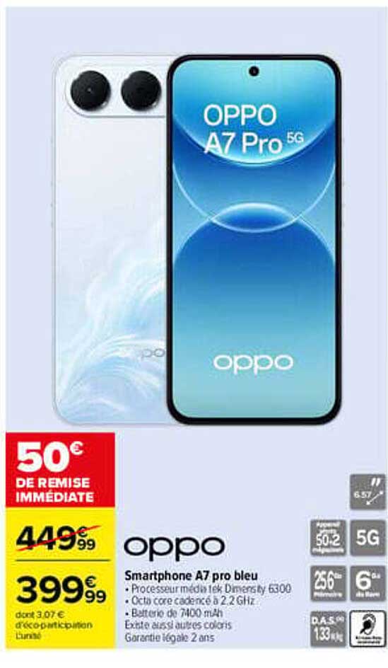 Smartphone A7 pro bleu
