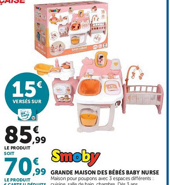 SMOBY GRANDE MAISON DES BÉBÉS BABY NURSE