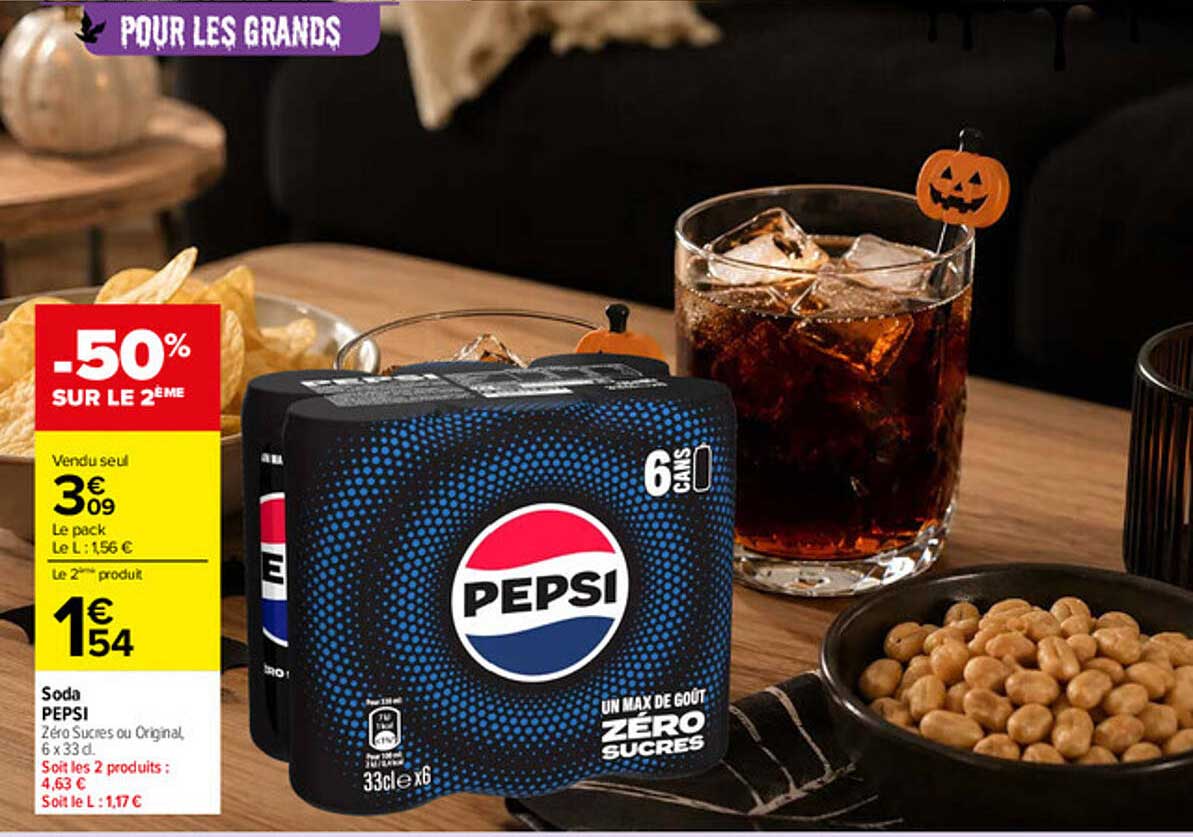 Soda PEPSI Zéro Sucre ou Original 6 x 33 cl