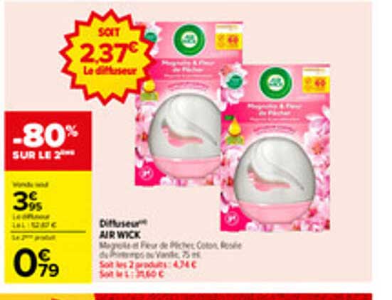SOIT 2,37€ LE DIFFUSEUR