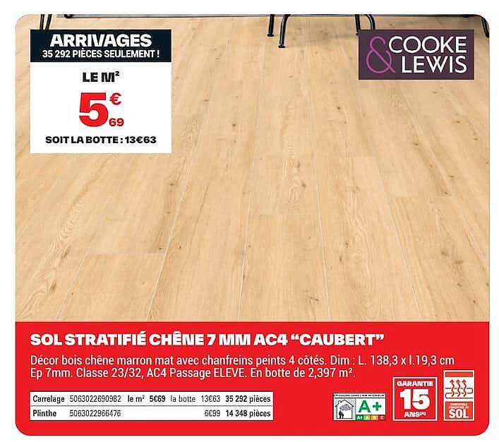 SOL STRATIFIÉ CHÊNE 7 MM AC4 “CAUBERT”